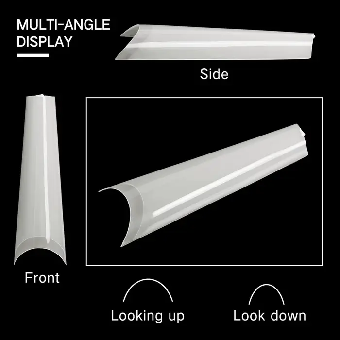 240 faux ongles longs transparents en forme de cercueil
