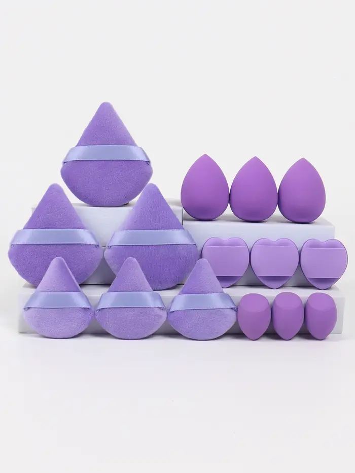 Ensemble de 15 pièces multi-effet, 3 bouffées de poudre libre, 3 mini bouffées de poudre libre, 3 œu