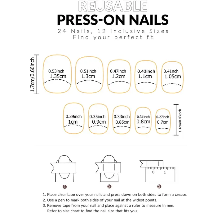 Faux ongles français simples et brillants