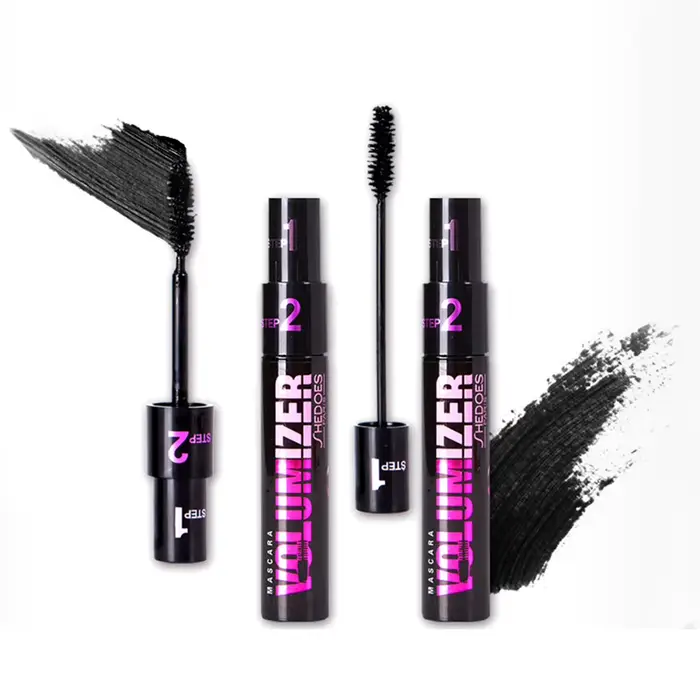 Mascara 2 en 1 Long et épais, brosse en Gel de silice, allonge le Volume, imperméable, durable, beauté des yeux, cosmétiques