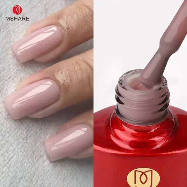MSHARE-Gel de base en caoutchouc rose pour vernis à ongles, bouteille en verre de 10ml/30g