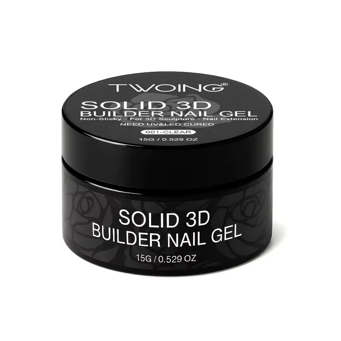 TWOING 15g Gel d'extension de main antiadhésif clair et blanc 3D façonnage sculpture Nail Art Gel du