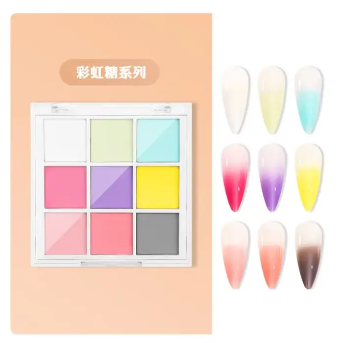 9 couleurs solide tapotement ongles poudres UV vernis décoration miroitant Fine paillettes dégradé mat Pat Pat manucure