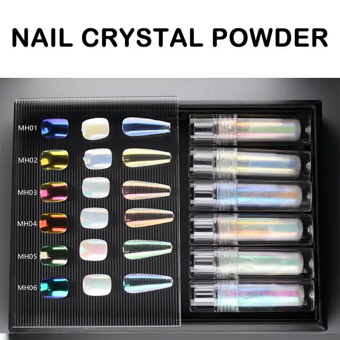 6 pièces ensemble liquide Chrome pour ongles