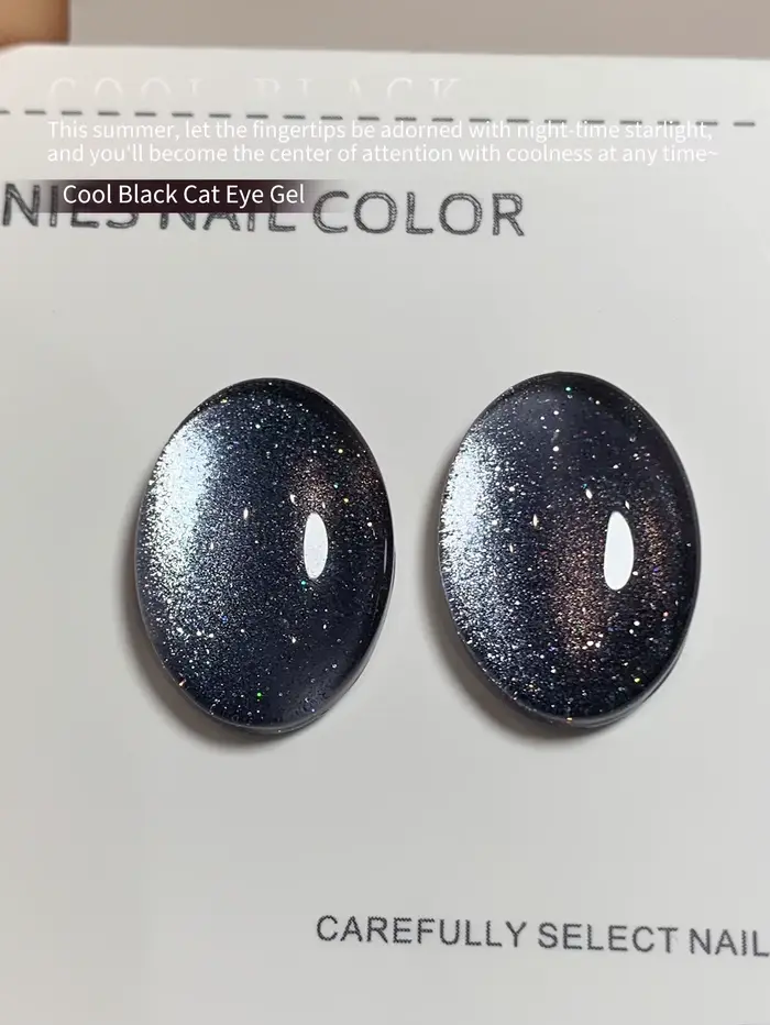 Vernis à ongles gel effet œil de chat noir brillant réfléchissant 16ml
