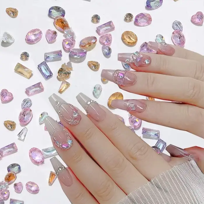 50 pièces 3D 5A 1-4MM Mini Zircon Nail Art strass cristal diamant accessoires pour paillettes manucu