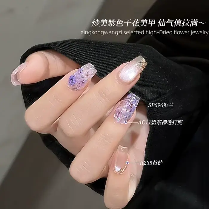1 boîte de mini fleurs séchées véritables pour la décoration d'ongles