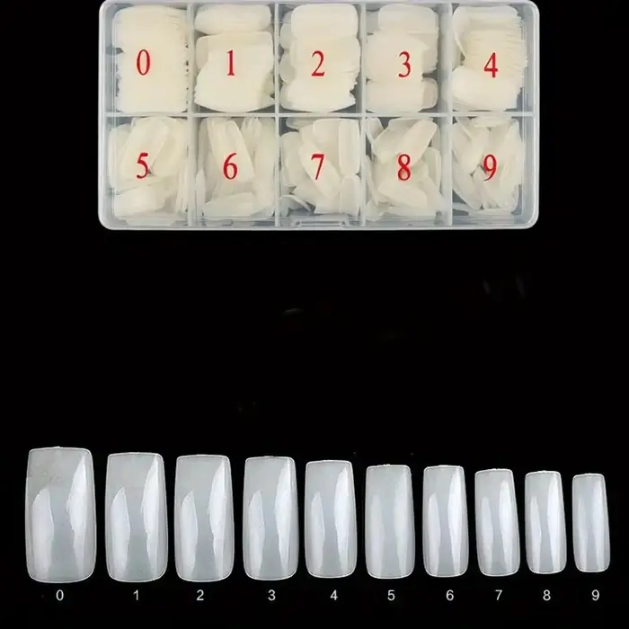 Manucure 500 pièces pièces d'ongles français en boîte gommage clair faux ongles Patch amovible bâton
