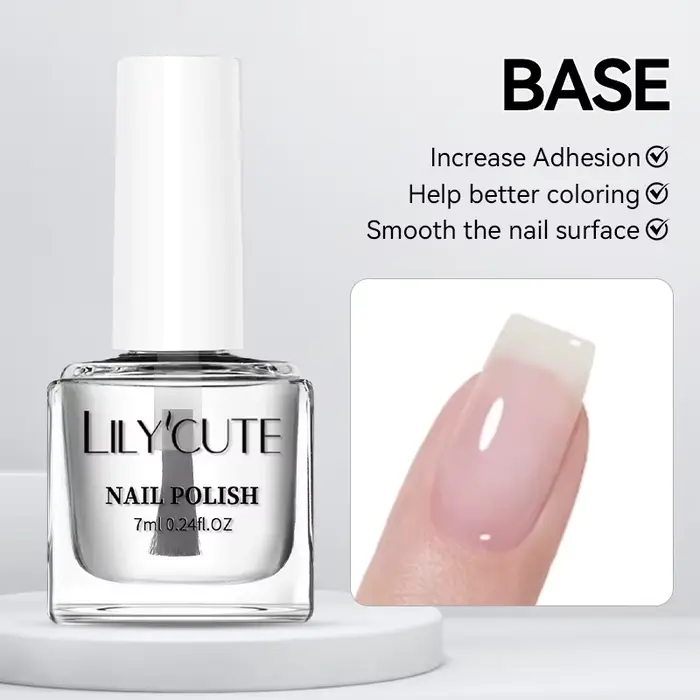 LILYCUTE 7ml vernis à ongles Transparent à Base supérieure vernis de soin des ongles blanc laiteux r