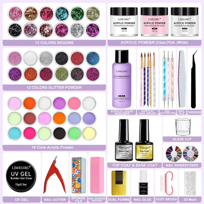 Poudre acrylique pour ongles et monomère liquide