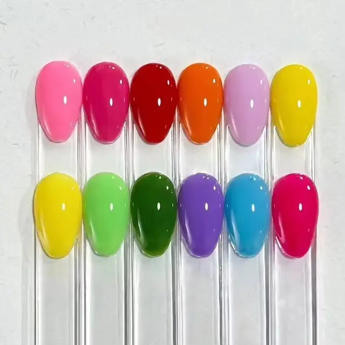 Gel solide pour soins des ongles arc-en-ciel 12 couleurs