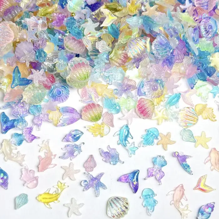 50/100 pièces créer une perle d'ongle de coquille de simulation 3D