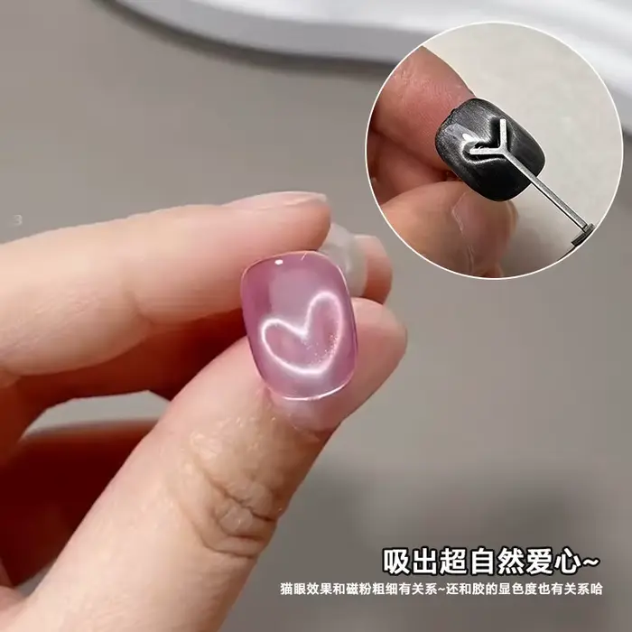 Vernis à ongles Gel œil de chat rose et ensemble d'outils magnétiques 1ja(0.34oz) Gel pour ongles ye