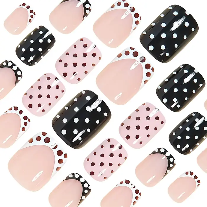 Faux ongles carrés courts à presser