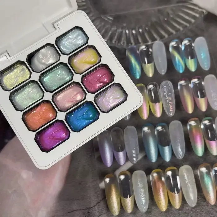 Kit de Gel pour Ongles à Texture Rêveuse 12 Grilles