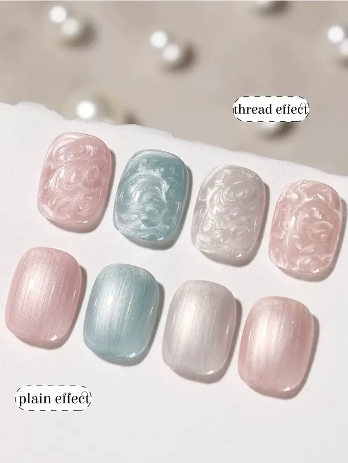 1-24 pièces WS printemps été ongles fil rose coquille Gel vernis