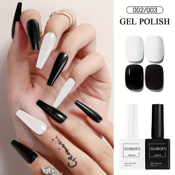 Ensemble de vernis Gel noir et blanc
