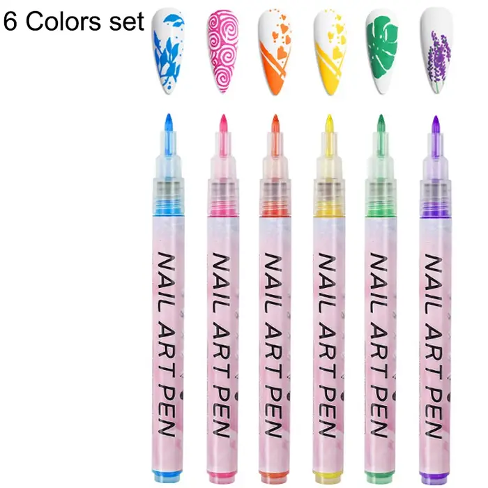 Nail Art Graffiti Pen Set 3D Black Gold