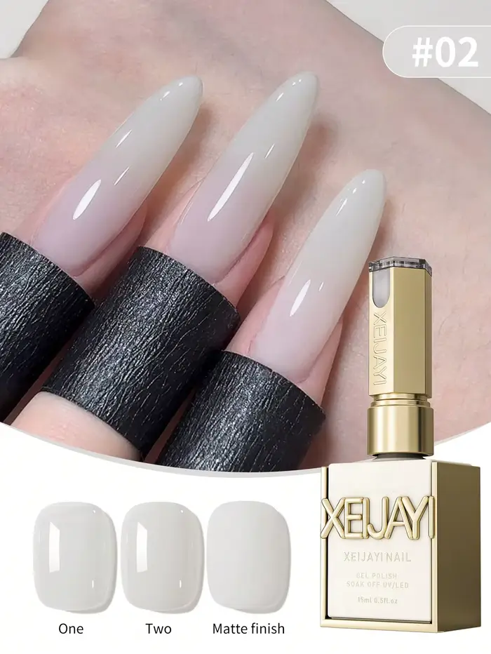 1 pièce de vernis à ongles gel transparent laiteux blanc 15 ml