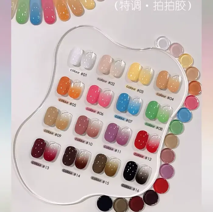 16 couleurs Pat peinture Gel vernis à ongles dégradé tapotement Gel Palette pour français Nail Art Design UV LED tremper