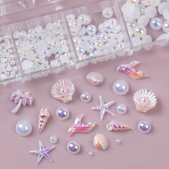 30 accessoires de nail art de style vacances à la plage. Pièces