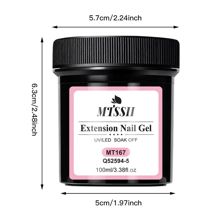 Vernis d'extension d'ongles rose Semi-Permanent UV/LED de grande capacité de 100ml