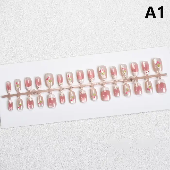 30 pièces tulipe fleurs oeil de chat faux ongles portable faux ongles presse sur ongles conseils Nai