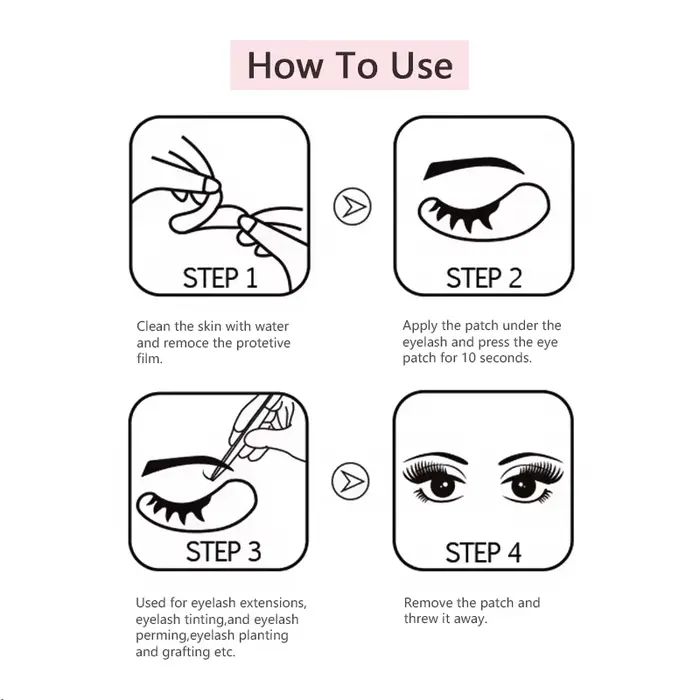 OWOSC 100 pièces patchs de cils en forme de V patchs pour les yeux en Gel Hydrogel vente en gros Ext