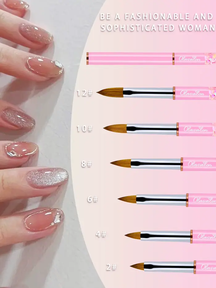 Pinceau à ongles en acrylique Olasalon 100% Kolinsky