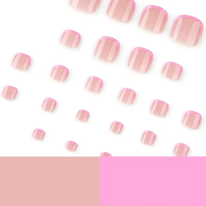 Faux ongles français roses