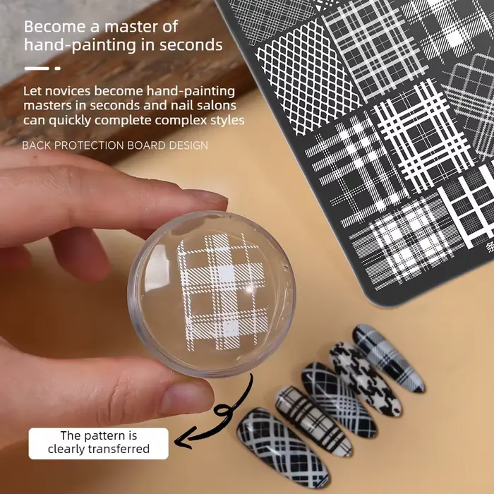 1 pièce Plaque de stamping pour ongles avec 30 motifs