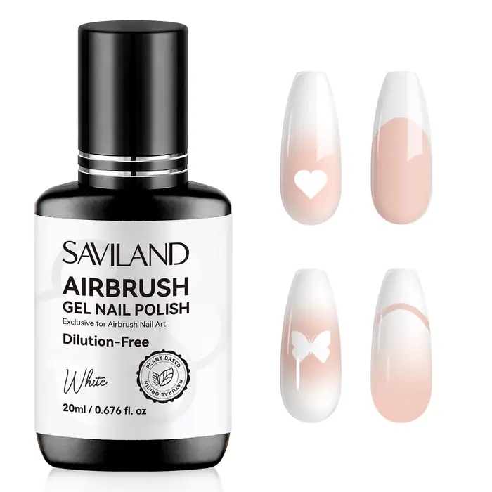 SAVILAND 20ml aérographe Gel vernis à ongles sans dilution blanc noir