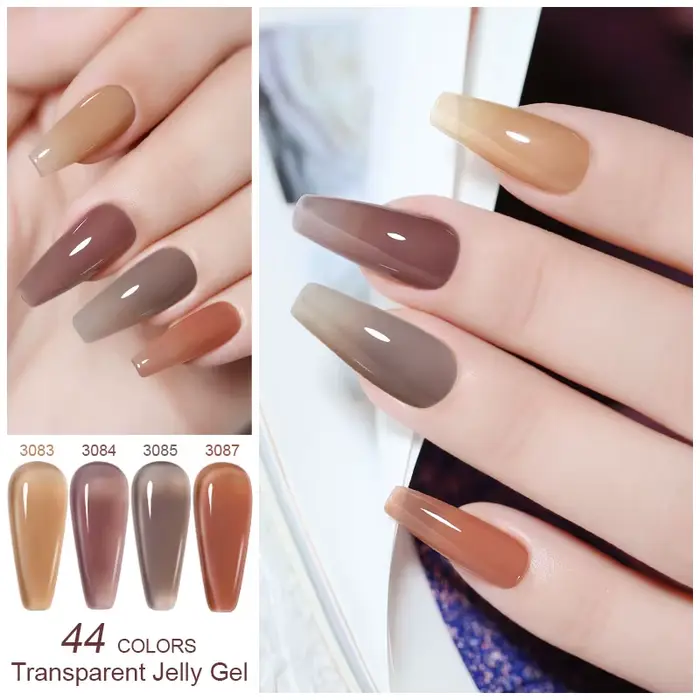Clou Beaute Semi-transparent gelée couleur UV Gel manucure Gel ongles fournitures pour les professionnels vernis Semi-permanent 15ml