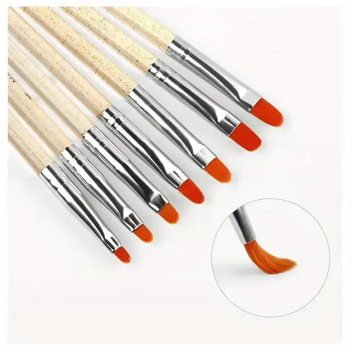 7 pièces/ensemble Nylon cheveux UV Gel acrylique Nail Art constructeur brosse stylo stylos à dessin pour la conception des ongles fournitures pour les professionnels