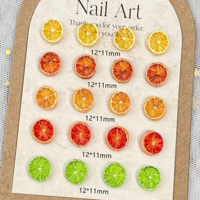 Breloques pour ongles en résine Orange