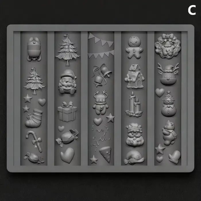 Bonhomme de neige de noël arbre de noël 3d moule à ongles wapiti pain d'épice homme décorations d'on