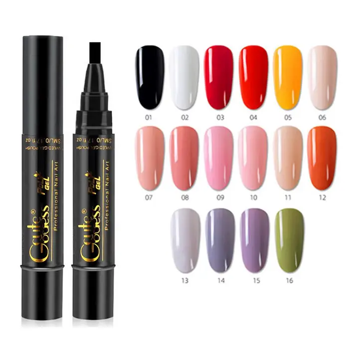 Stylo de vernis à ongles Gel de couleur unie pour Nail Art Gel Semi Permanent couche de finition