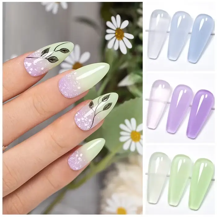 PUENTE gelée ongles Gel 7.5ML Semi-transparent couleur rose nu Gel vernis tremper UV