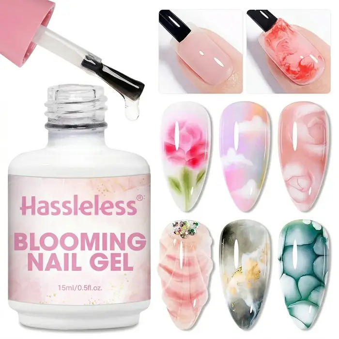 Gel Blooming pour ongles Hassleless 15 ml — Créez des effets dégradés et estompés. Facile à appliquer