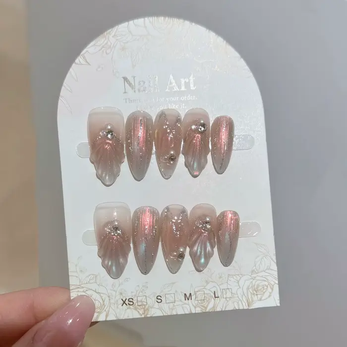 Aurora-Faux ongles 3D en forme de sirène