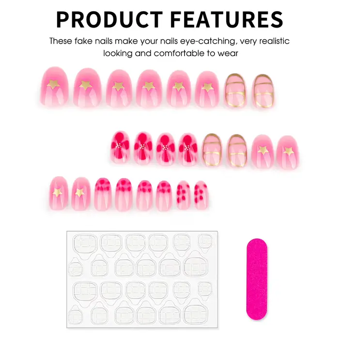 Faux ongles ronds courts et ronds