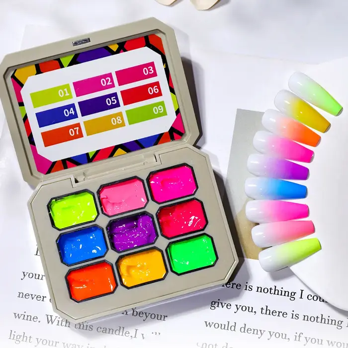 1pc Gel de transfert fluorescent à neuf grilles
