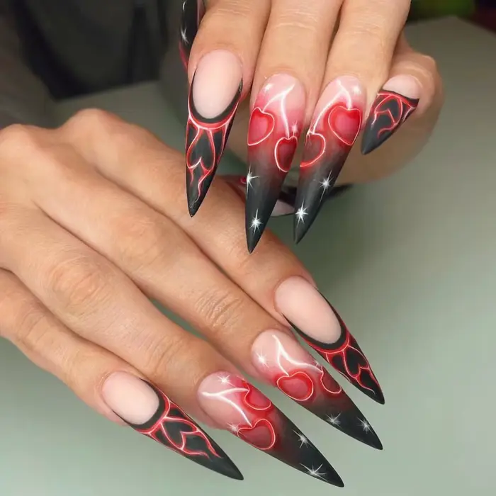 Faux ongles français avec imprimé léopard