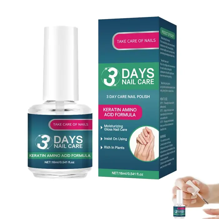 Traitement de soin des ongles en 3 jours, 1/2/3 pièces - Formule à la kératine et aux acides aminés,