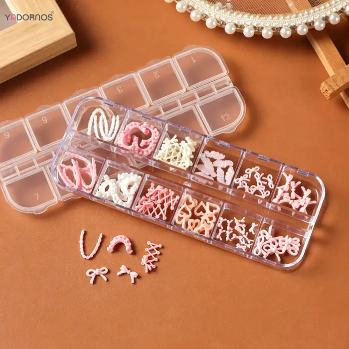 Accessoires pour ongles de la série Ballet rose 12Grid