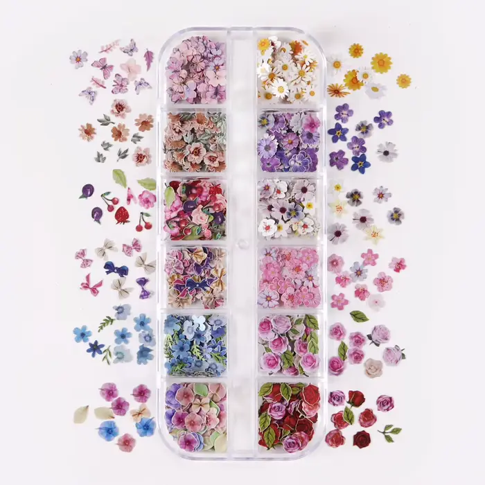 Diverses fleurs Nail Art décorations Rose marguerite Iris