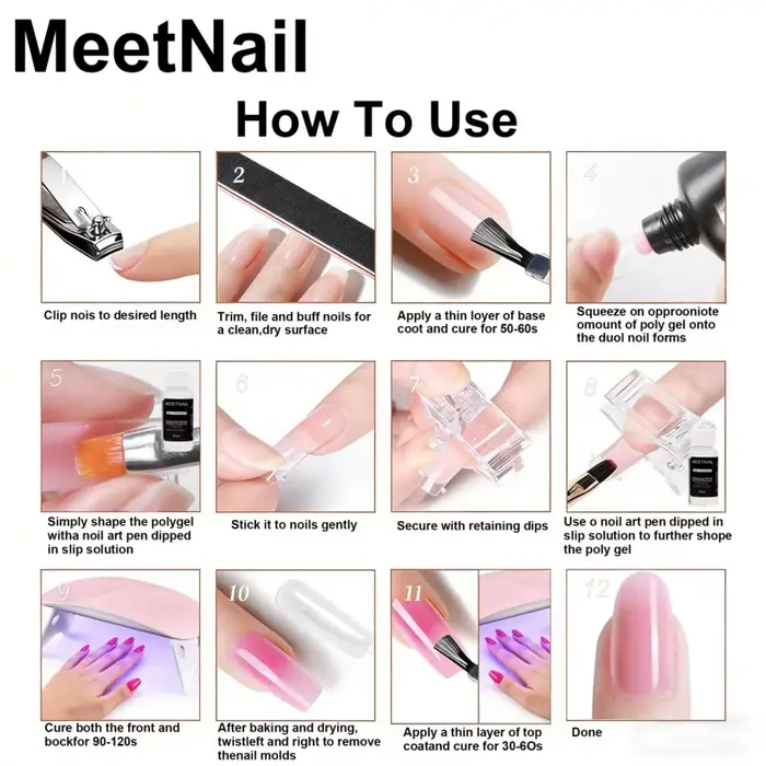 Gel Poly pour Ongles Semi-Permanent UV