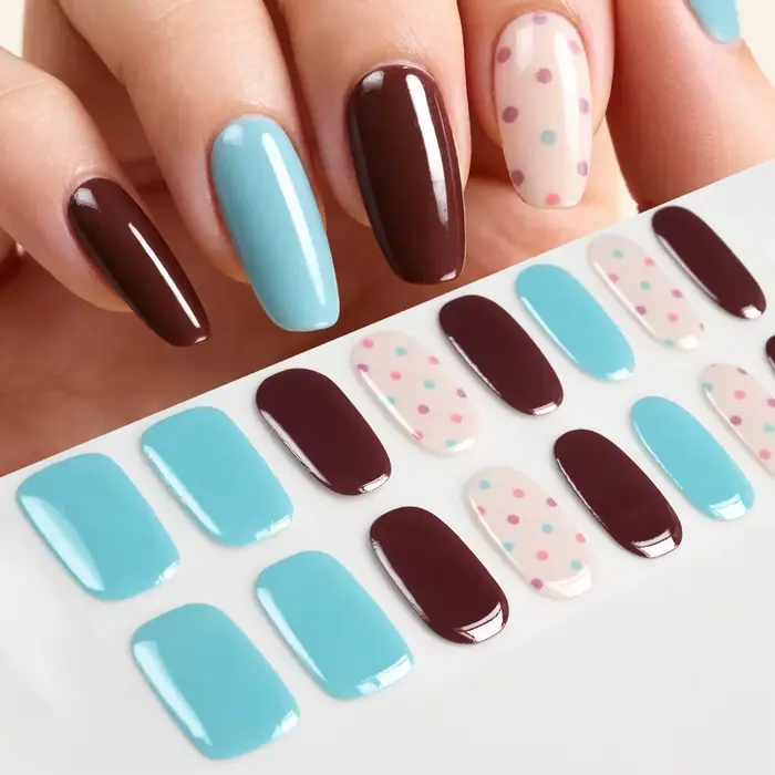 Autocollants pour ongles en gel UV semi-durcis à motif fleur de cerisier rose