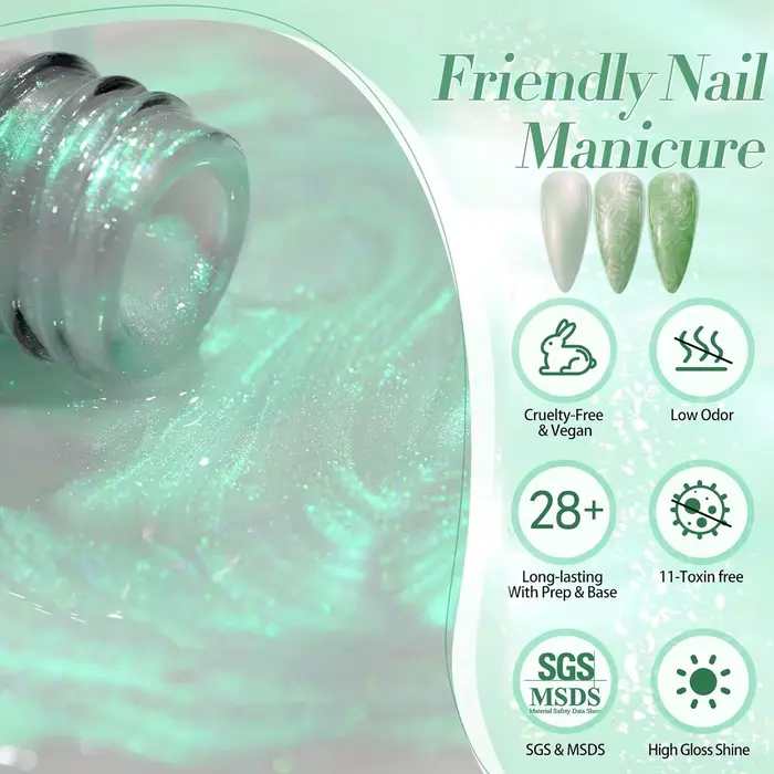 8 couleurs perle coquille fil vernis à ongles Gel UV LED tremper Gel