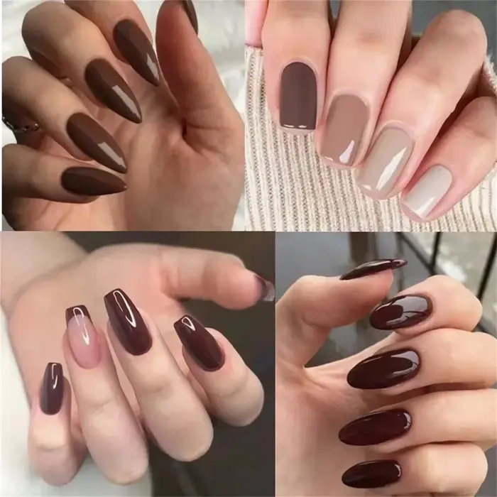 6 pièces Gel vernis à ongles ensemble HEMA gratuit rouge marron couleur Semi Permanent tremper UV Ge
